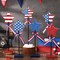 4th of July Tabletop Decorations, 6 Pcs Patriotic Wooden Star Tiered Tray & Table Decor – Red White & Blue Memorial Day, Veterans Day, Independence Day Centerpieces for Home & Office